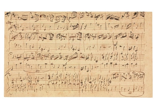 Partitura del Allegro para piano de Mozart descubierto