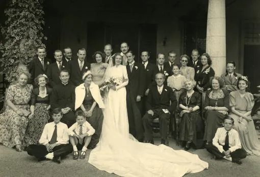 Boda del barón Thyssen con la princesa Teresa de Lippe, en agosto de 1946 en Villa Favorita