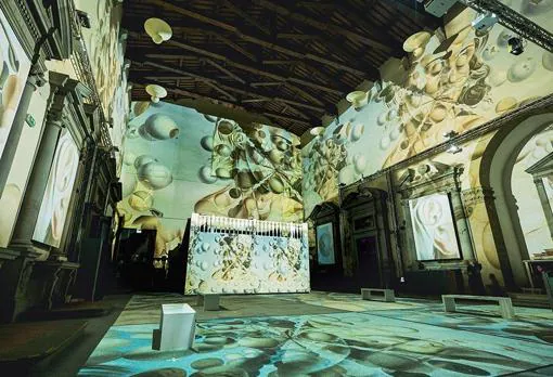 Simulation of one of the 'Inside Dalí' spaces at the Cattedrale dell'Immagine in Florence