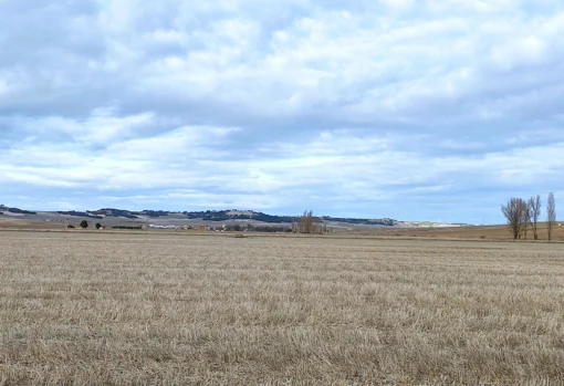 Panoramic view of the Villalar battlefield with Marzales in the background