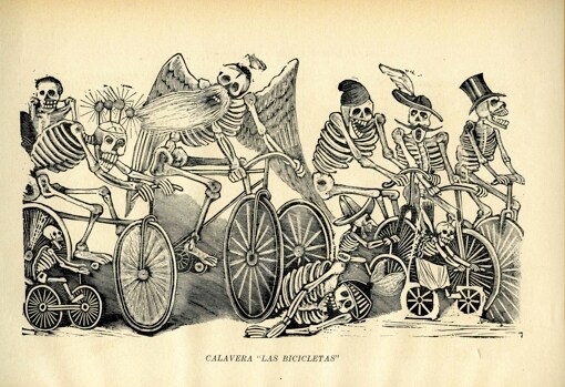 Jose Guadalupe Posada.  'Skull the Bicycles' (ca. 1900)