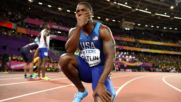 Justin Gatlin ras su victoria en Londres