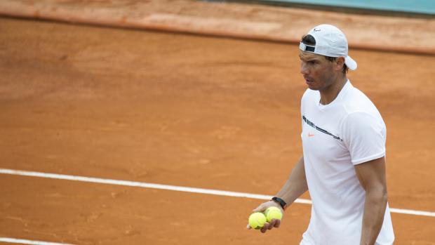Nadal, durante un entrenamiento en la Caja Mágica