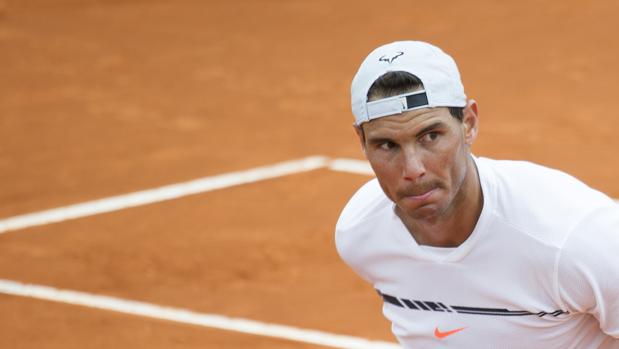 Nadal, durante un entrenamiento en la Caja Mágica