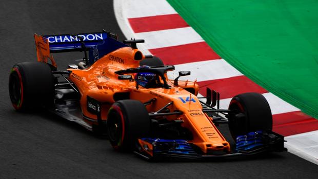 Alonso, durante la carrera