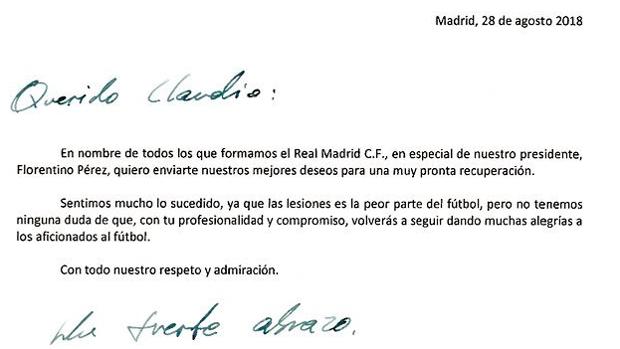 La carta que ha enviado el club blanco a Claudio Bravo