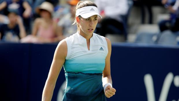 Garbiñe Muguruza celebra la victoria