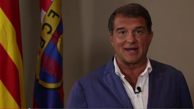 Laporta, durante el vídeo en el que anunció que se presentaba a las elecciones de 2015