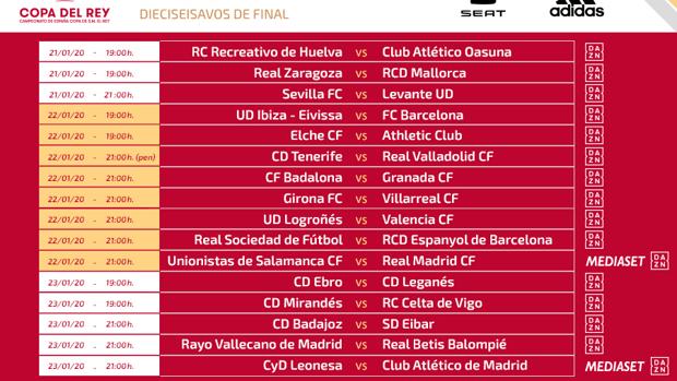 Copa Del Rey: Estas Son Las Fechas Y Horarios Oficiales De Los Partidos ...