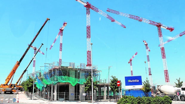 Viviendas en construcción en Valdebebas (Madrid)