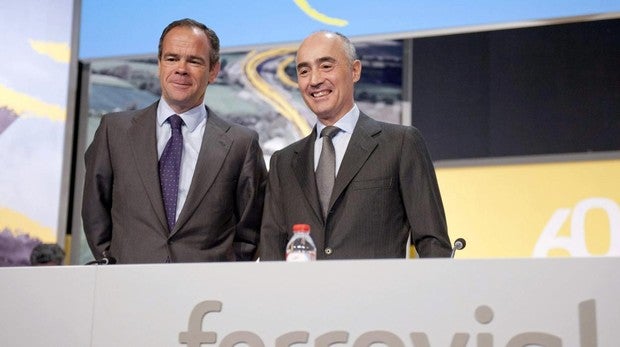 Íñigo Meirás, que dejará de ser CEO de Ferrovial en octubre, junto a Rafael Del Pino, presidente del grupo