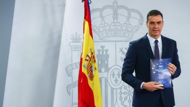 Pedro Sánchez durante la presentación del documento base que enviará a Bruselas