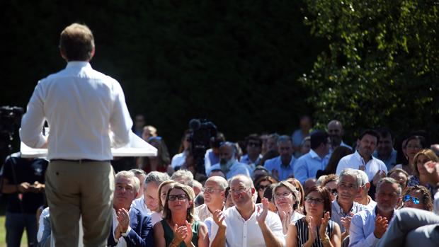 Núñez Feijóo durante la última junta directiva del PPdeG