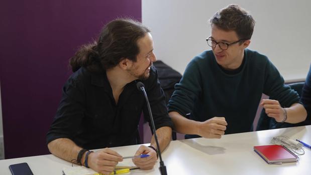 Pablo Iglesias e Íñigo Errejón, deste sábado en la reunión del Consejo Ciudadano de Podemos