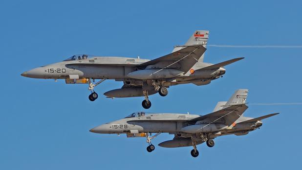 Cazas F-18 del Ala 15, con base en Zaragoza, designado para desplegar en Ämari (Estonia) de mayo a agosto