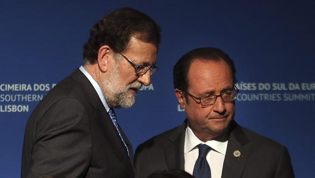 Mariano Rajoy y François Hollande, en Lisboa