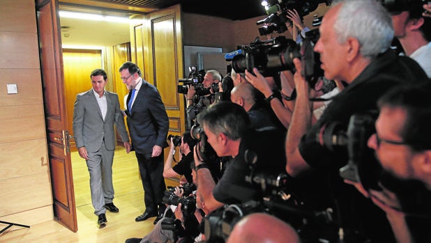 Mariano Rajoy y Albert Rivera, en el Congreso el pasado verano