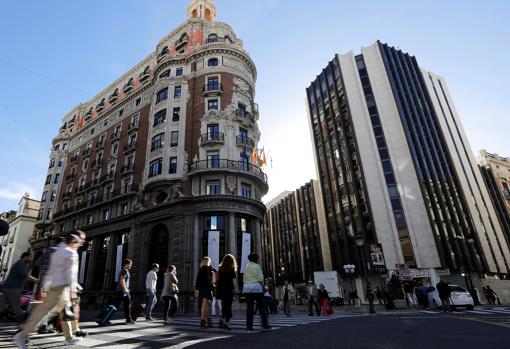 Imagen de la sede central de CaixaBank tomada este martes en Valencia