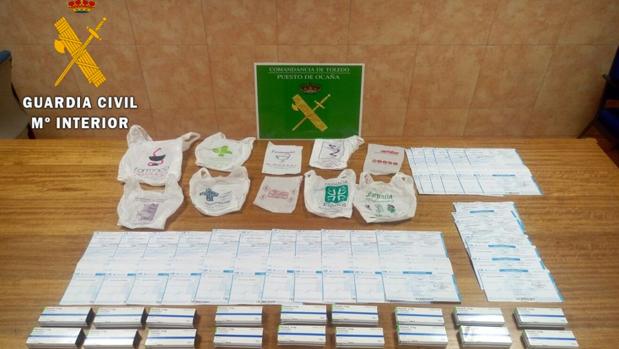 Recetas falsas y cajas de ansiolíticos intervenidas al detenido