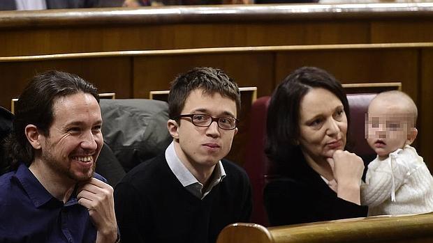 Pablo Iglesias, Íñigo Errejón y Carolina Bescansa en una imagen de archivo