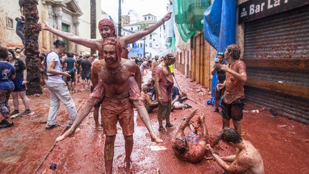 Imagen de las fiestas de la Tomatina de Buñol de 2017