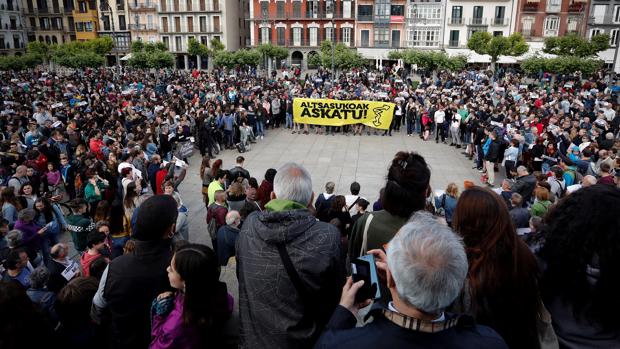 Manifestación por el ingreso en prisión de cuatro de los condenados