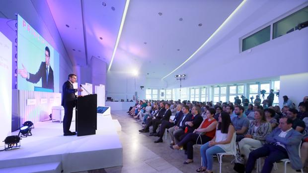 El presidente de la Xunta, Alberto Núñez Feijóo durante el acto del programa Principia