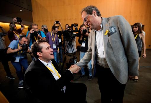 David Bonvehí y Quim Torra, este fin de semana durante el congreso del PDECat