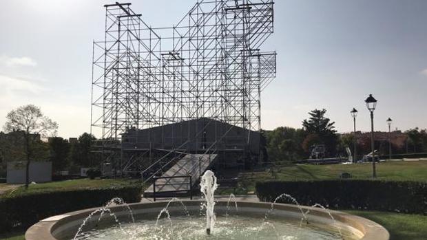 Uno de los escenarios que se están montando para el Festival Amanecer Bailando