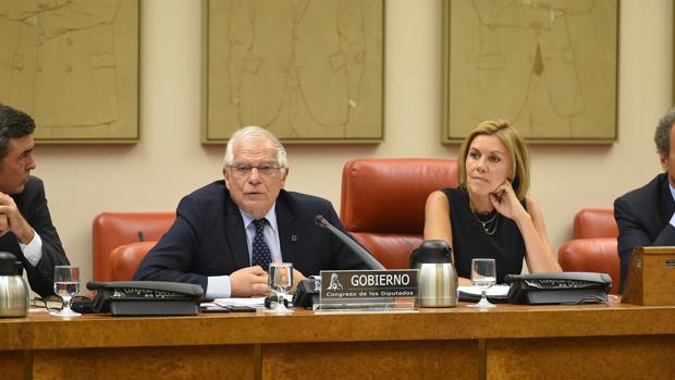 El ministro Josep Borrell, en el Congreso