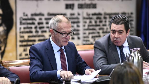 El ministro José Guirao, durante su comparecencia en compañía del senador Alberto Gutiérrez Alberca