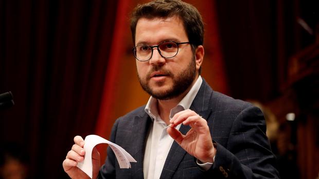 El vicepresidente catalán, Pere Aragonès, en el Parlament