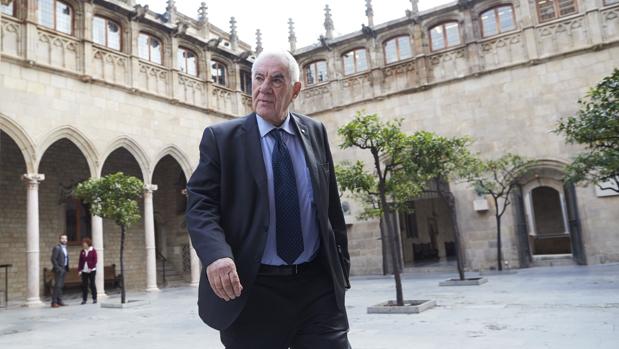 El hasta hoy consejero de Exteriores, Ernest Maragall, en el Palau de la Generalitat