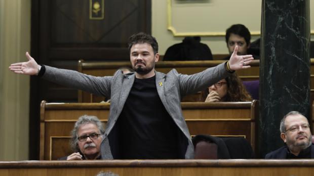Gabriel Rufián, en el Congreso de los Diputados