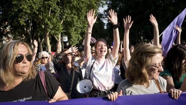 Manifestación de organizaciones feministas en Madrid