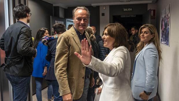 Isabel Bonig y Alberto Fabra, este domingo en la sede del PPCV