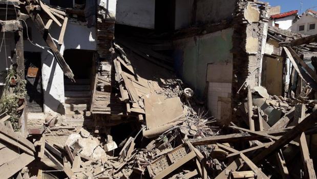 Imagen del estado en el que quedó el interior del inmueble tras el derrumbe