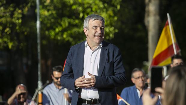 El número uno de Ciudadanos al Parlamento Europeo, Luis Garicano, en un mitin en Sevilla la semana pasada