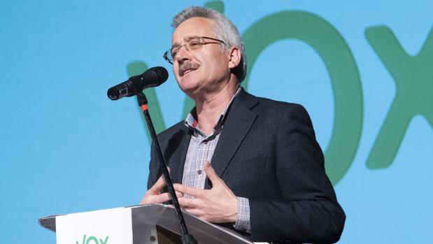 José Antonio Ortega Lara durante un mitin de VOX en Valladolid