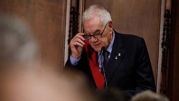 Ernest Maragall, durante el pleno de investidura de Ada Colau