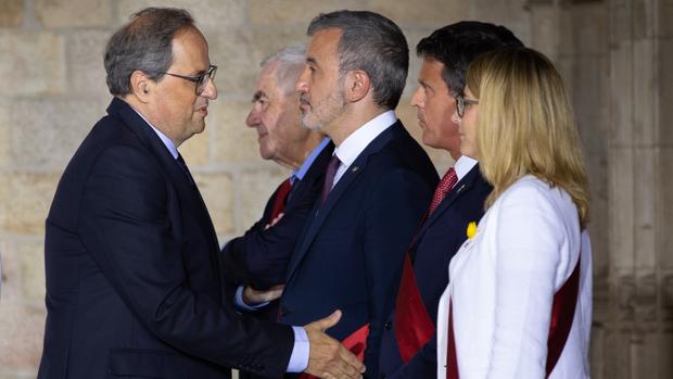 Quim Torra y Manuel Valls en el Palau de la Generalitat