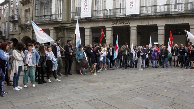 Concentración de apoyo a los detenidos celebrada el pasado día 17 en Santiago