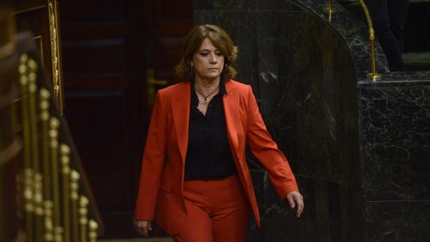 La ministra de Justicia en funciones, Dolores Delgado, en el Congreso de los Diputados