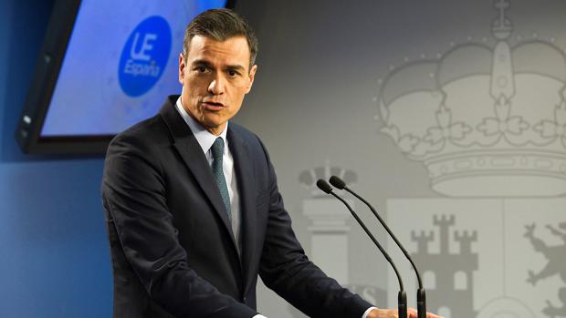 Pedro Sánchez, durante una rueda de prensa en Bruselas