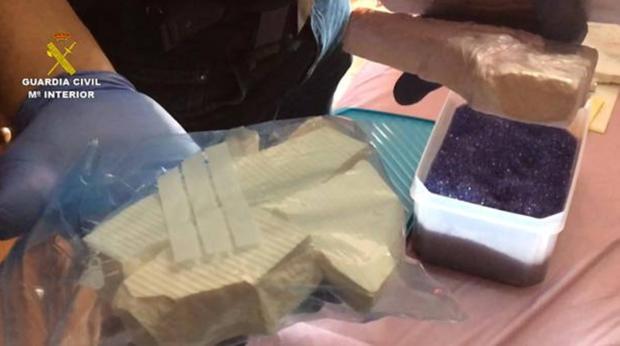 Cocaína incautada en el registro efectuado por la Guardia Civil