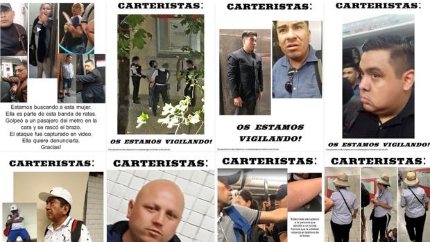 Rostros de los supuestos ladrones