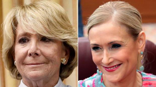 Las expresidentas de la Comunidad de Madrid Esperanza Aguirre y Cristina Cifuentes