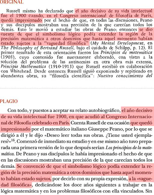 Plagio del libro de Cruz (pág. 28) a «Historia de la Filosofía», de Nicola Abbagnano (páG. 627)