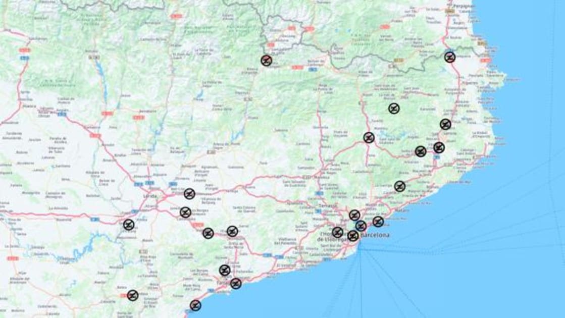 mapa carreteras cortadas Mapa De Carreteras Cortadas De Barcelona Y Cataluna mapa carreteras cortadas