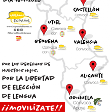 Cartel con las manifestaciones del 18 de enero